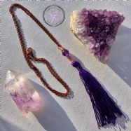 Amethyst Healing Copper Purple Tassel Necklace